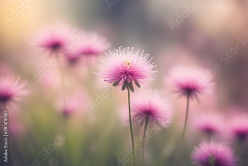 Floss flower bokeh background, AI Generated