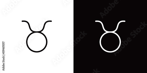 おうし座のシンプルなラインアイコン