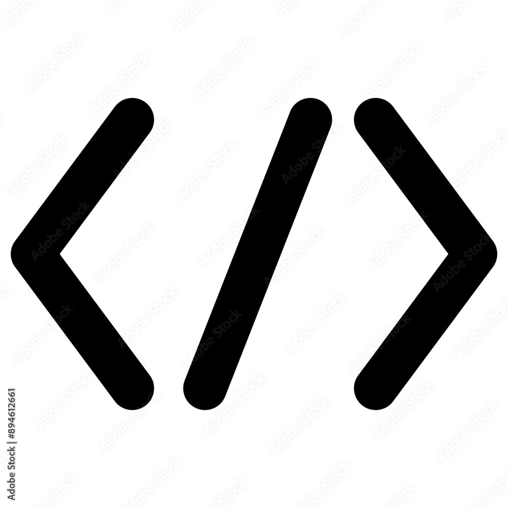 Computer code icon in thin line style. Vector illustration graphic design Computer code icon in thin line style. Vector illustration graphic design