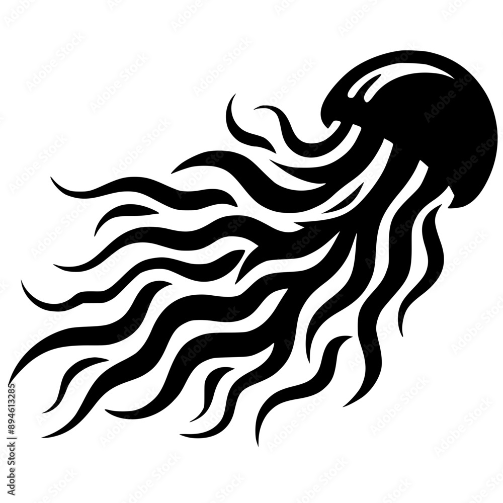 Beautiful jellyfish silhouette Beautiful jellyfish silhouette