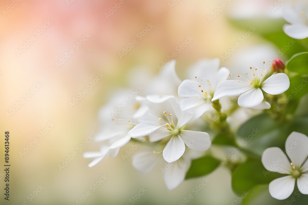 Obraz premium Fragrant rondeletia flower bokeh background, AI Generated