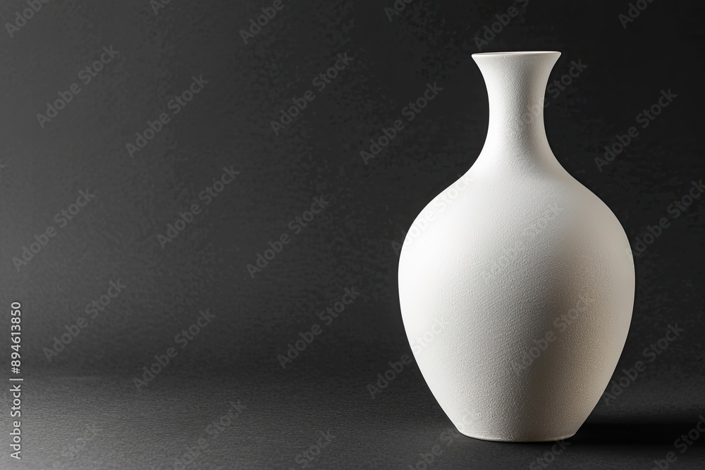 Minimalist white vase against dark background Minimalist white vase against dark background