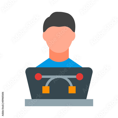 Graphic Designer Flat Icon