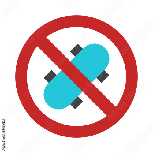 No Skating Flat Icon