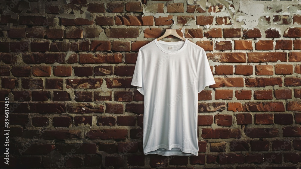 White T-Shirt on Brick Wall White T-Shirt on Brick Wall