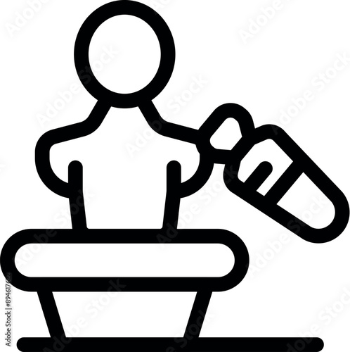 Gymnast is getting ready for a routine, applying magnesium carbonate chalk to their hands for a better grip