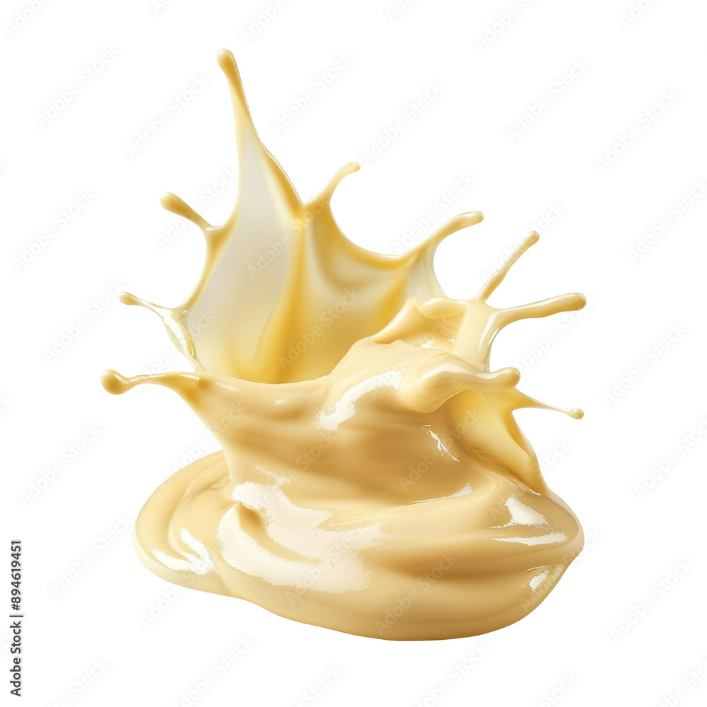 A creamy white liquid with a splash of color A creamy white liquid with a splash of color