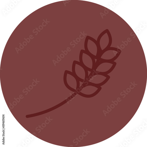 Wheat Vector Line Maroon Circle Maroon