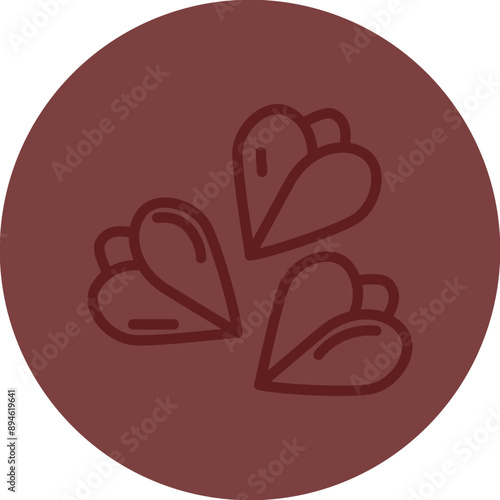 Buckwheat Vector Line Maroon Circle Maroon