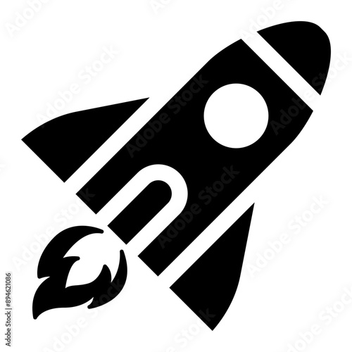 Spaceship, Rocket icon vector illustration graphic design