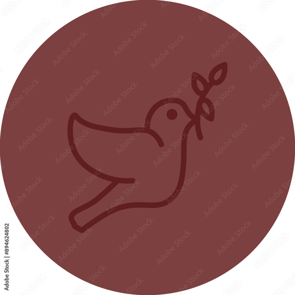 Dove Vector Line Maroon Circle Maroon Dove Vector Line Maroon Circle Maroon