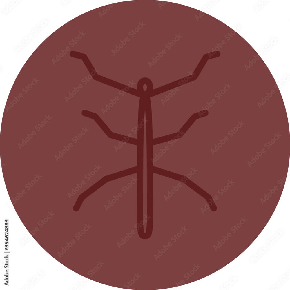 Stick Insect Vector Line Maroon Circle Maroon Stick Insect Vector Line Maroon Circle Maroon