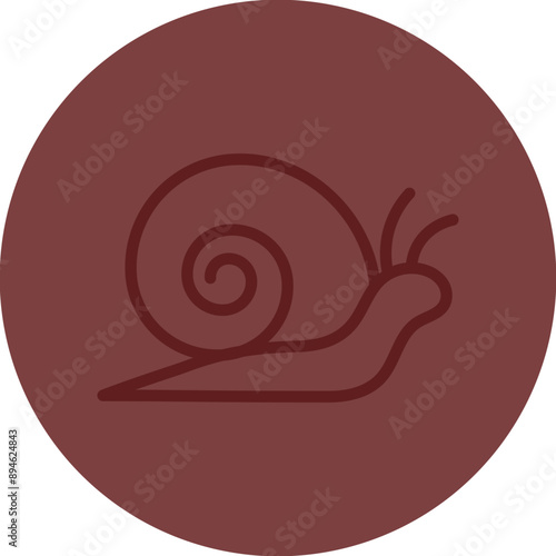 Snail Vector Line Maroon Circle Maroon