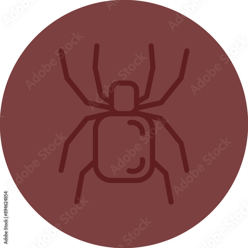Tarantula Vector Line Maroon Circle Maroon