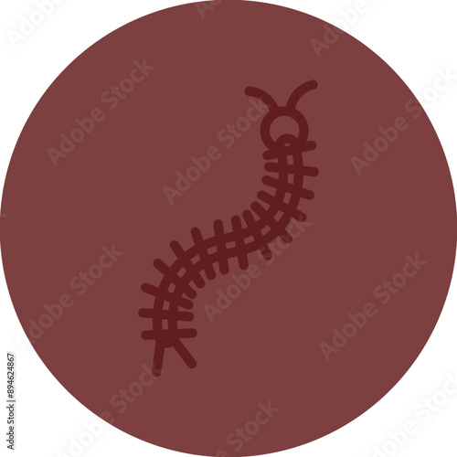 Centiipede Vector Line Maroon Circle Maroon