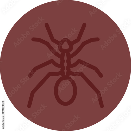 Ant Farm Vector Line Maroon Circle Maroon photo