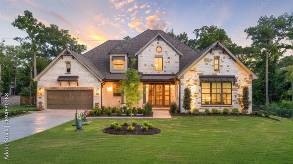 Luxury Home with Brick Exterior and Beautiful Landscaping. Luxury Home with Brick Exterior and Beautiful Landscaping.