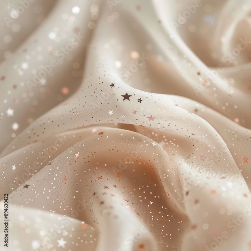 Beige Fabric With Star Pattern