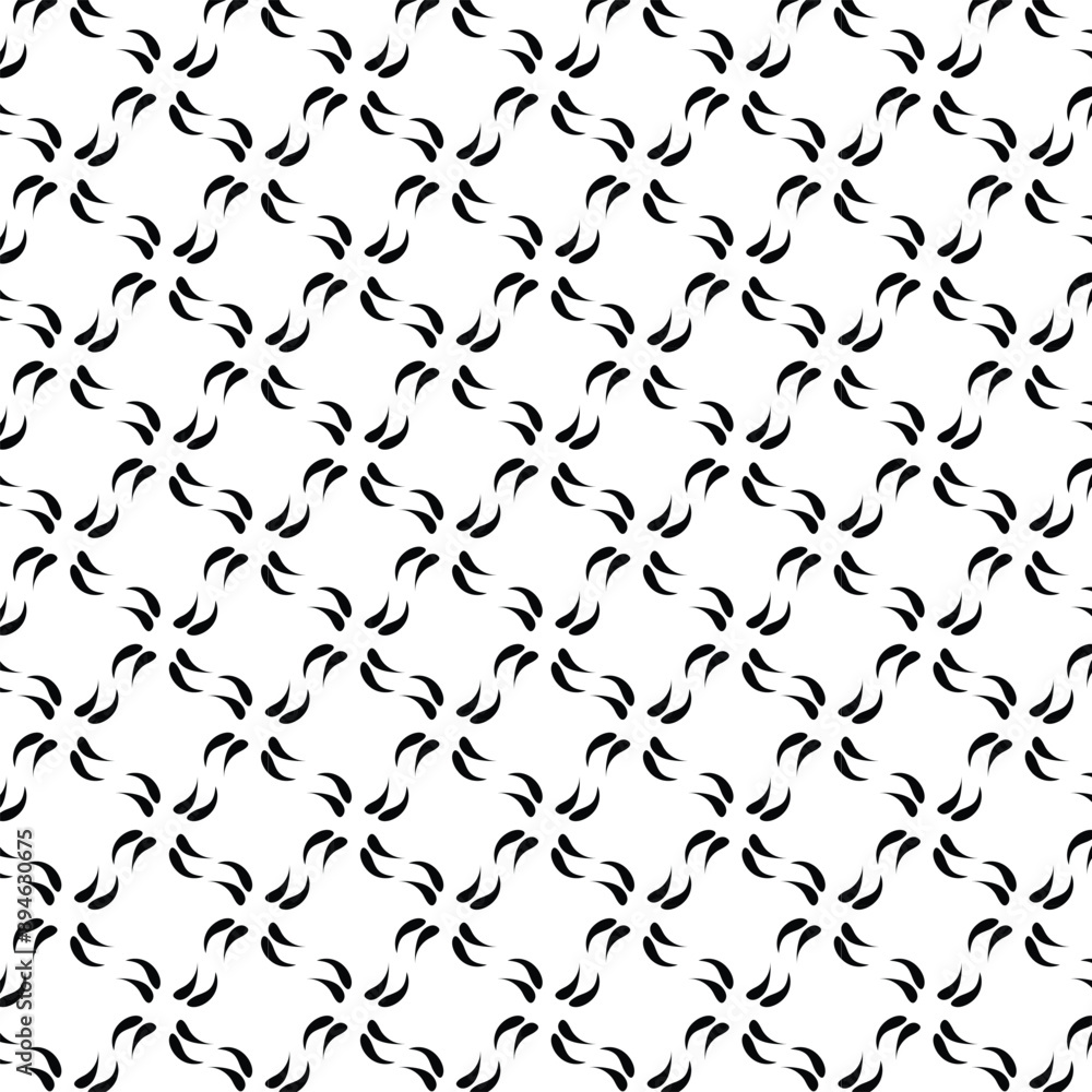 Black and white seamless pattern. Black and white vector floral texture. Abstract geometric background with small flowers. repeating ornament. Black and white seamless pattern. Black and white vector floral texture. Abstract geometric background with small flowers. repeating ornament.