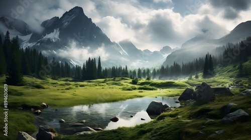 Fototapeta Naklejka Na Ścianę i Meble -  A beautiful landscape photography of Tatry mountains UHD Wallpaper