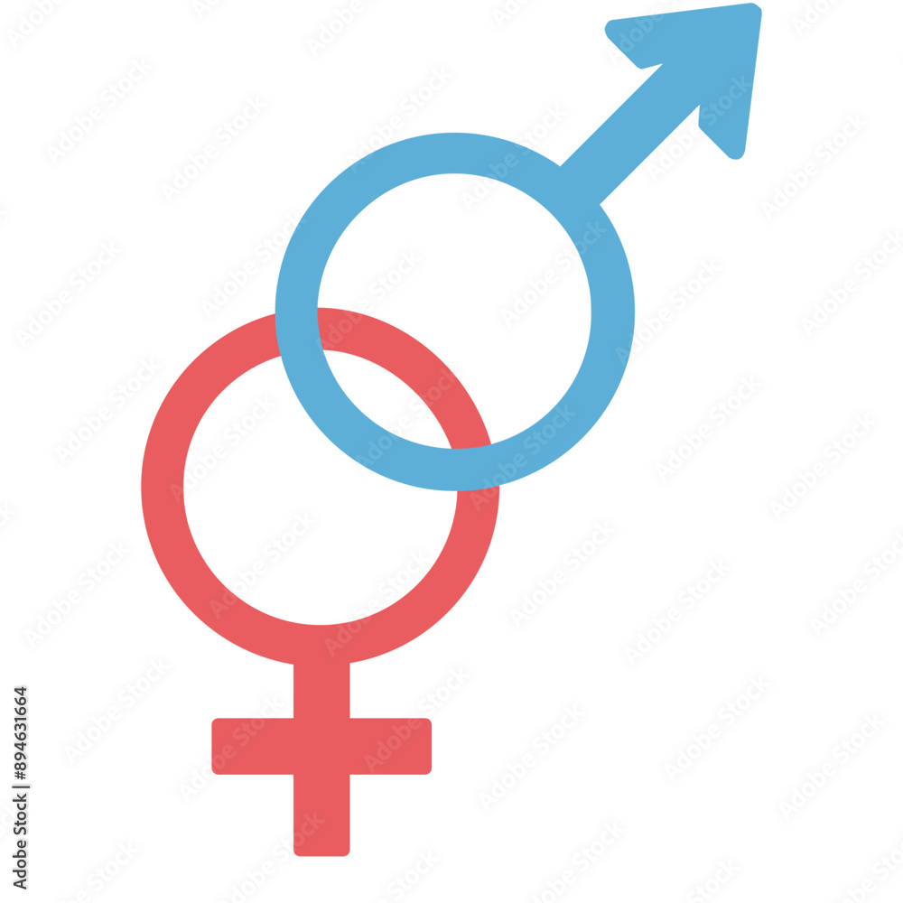 Gender Symbols vector icon in flat style Gender Symbols vector icon in flat style