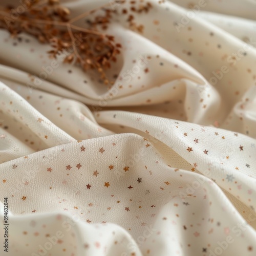 Beige Fabric With Star Pattern