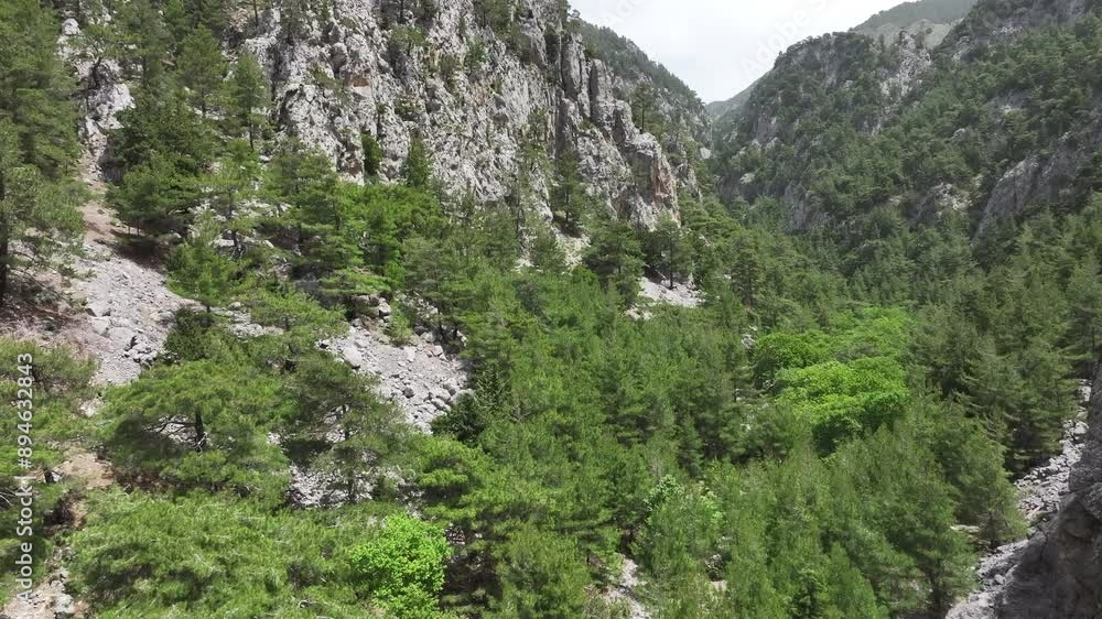 Aerial view of Agia Irini Gorge, Crete, Greek Islands, Greece Aerial view of Agia Irini Gorge, Crete, Greek Islands, Greece