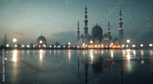 Nighttime View of the Sultan Omar Ali Saifuddien Mosque