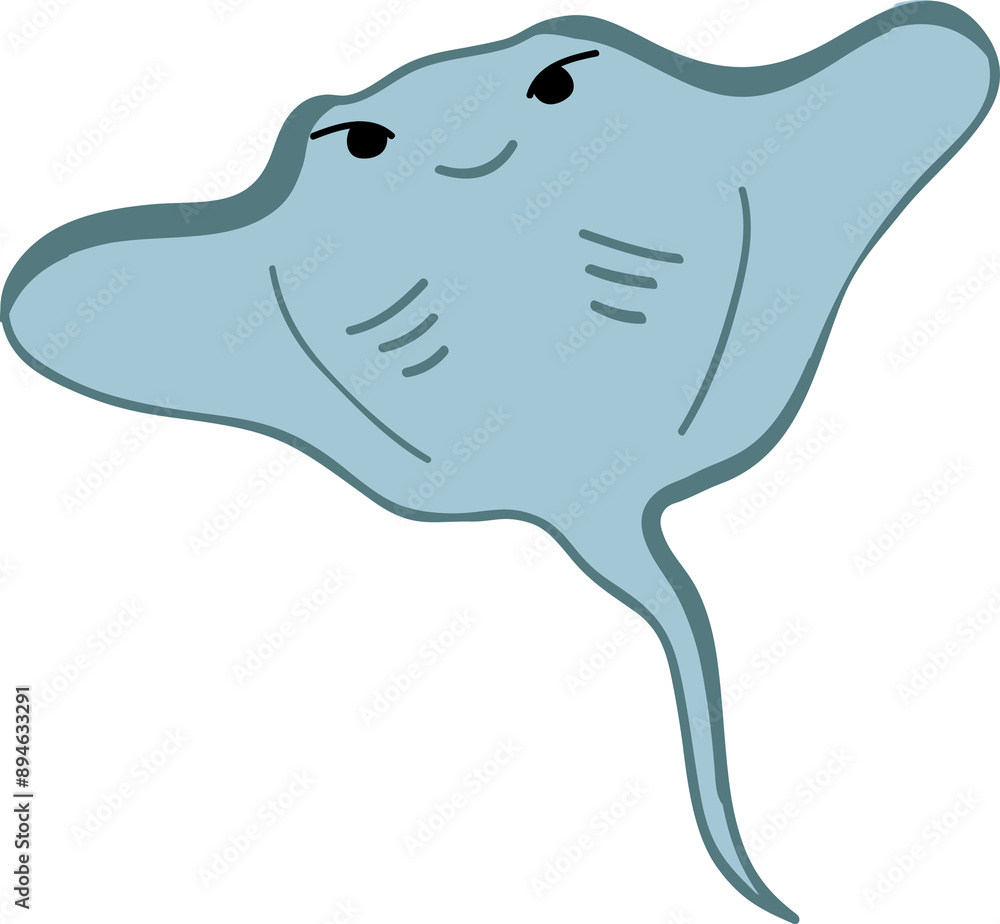 cute stingray cartoon, fish sea animal. cute stingray cartoon, fish sea animal.