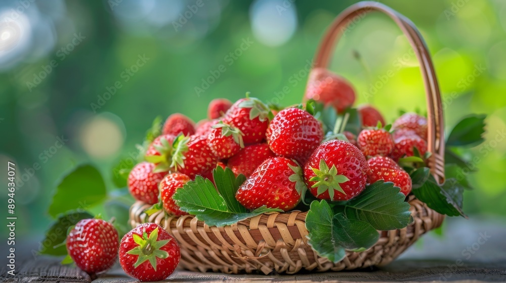 Fresh Strawberries in a Basket. Fresh Strawberries in a Basket.
