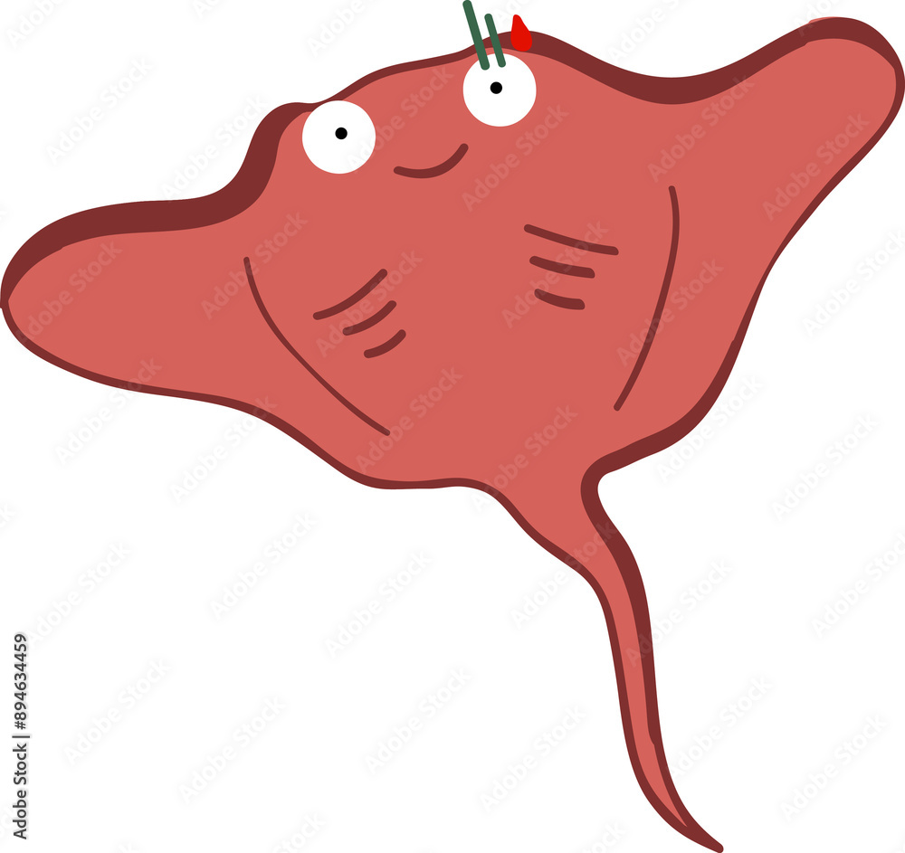 cute stingray cartoon, fish sea animal. cute stingray cartoon, fish sea animal.