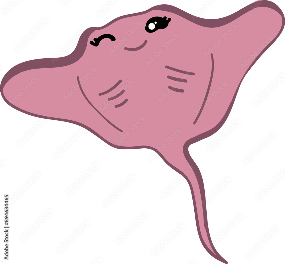 cute stingray cartoon, fish sea animal. cute stingray cartoon, fish sea animal.