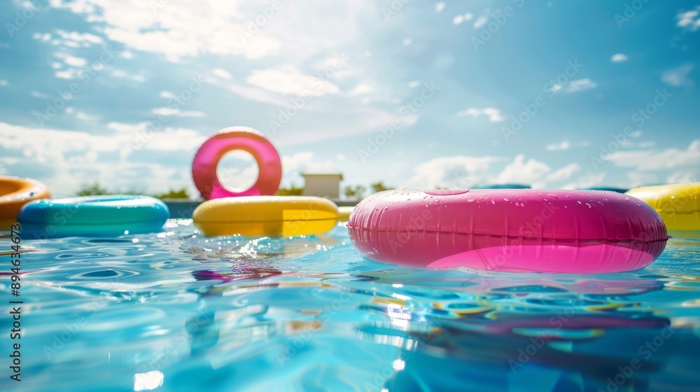 Inflatable Ring in Swimming Pool. Inflatable Ring in Swimming Pool.