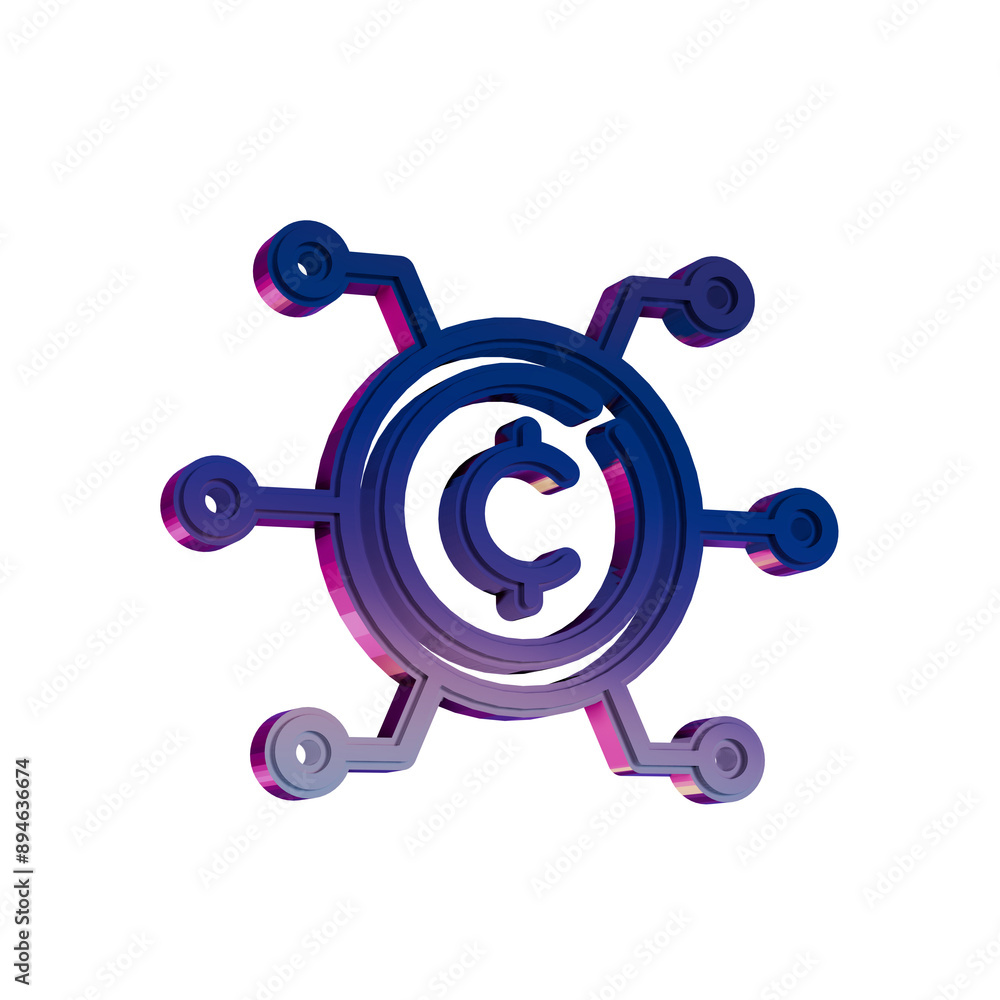 Currency Exchange Icon in Neon Gradient Style.. Currency Exchange Icon in Neon Gradient Style..