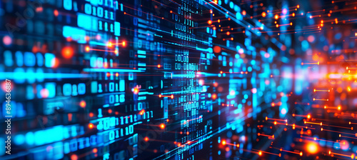 Wallpaper Mural Digital data transfer and cyber security network, artificial intelligence. Abstract background Torontodigital.ca