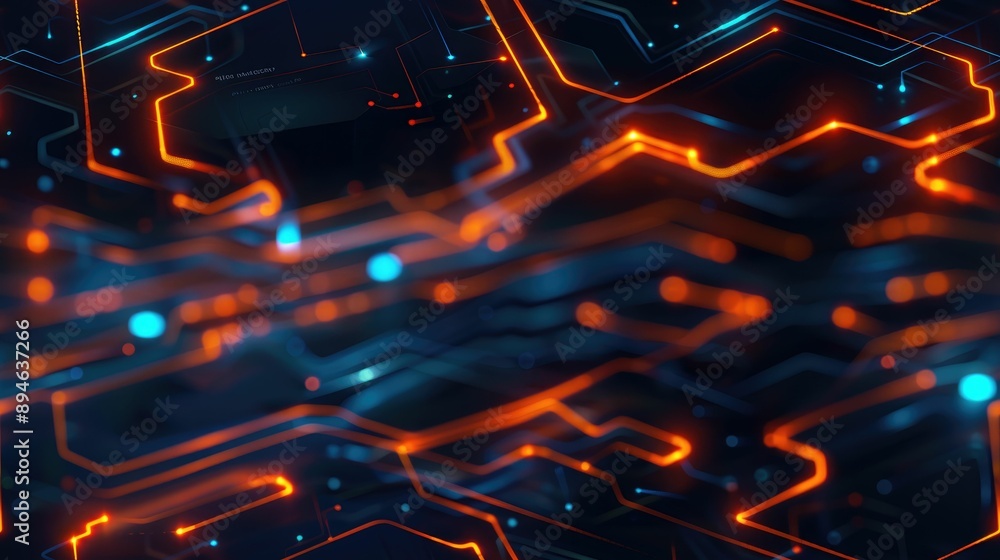 Technological circuit design with glowing nodes Technological circuit design with glowing nodes