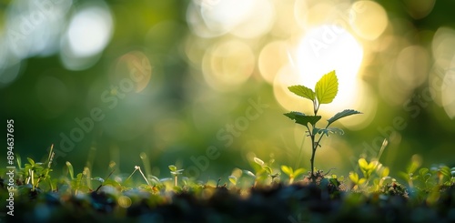 Young Plant Growing in Sunlight