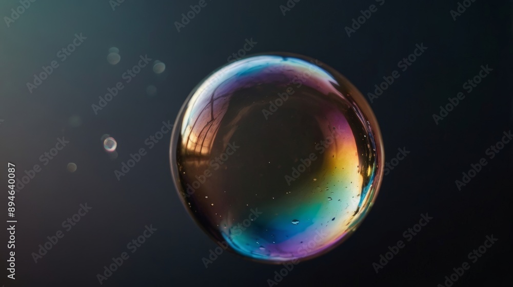 Bubble filled with vibrant rainbow liquid, creating a stunning visual effect. Bubble filled with vibrant rainbow liquid, creating a stunning visual effect.