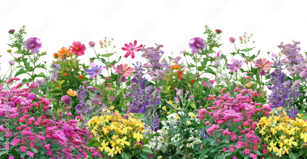Obraz premium PNG Colorful vibrant floral garden illustration