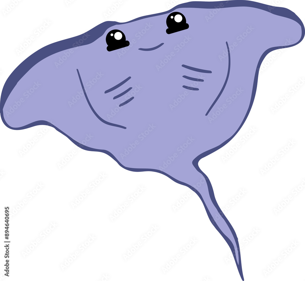 cute stingray cartoon, fish sea animal. cute stingray cartoon, fish sea animal.
