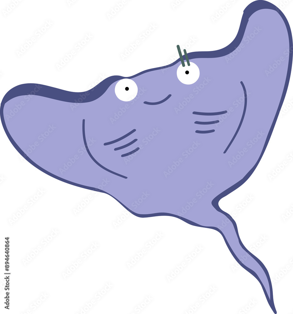 cute stingray cartoon, fish sea animal. cute stingray cartoon, fish sea animal.