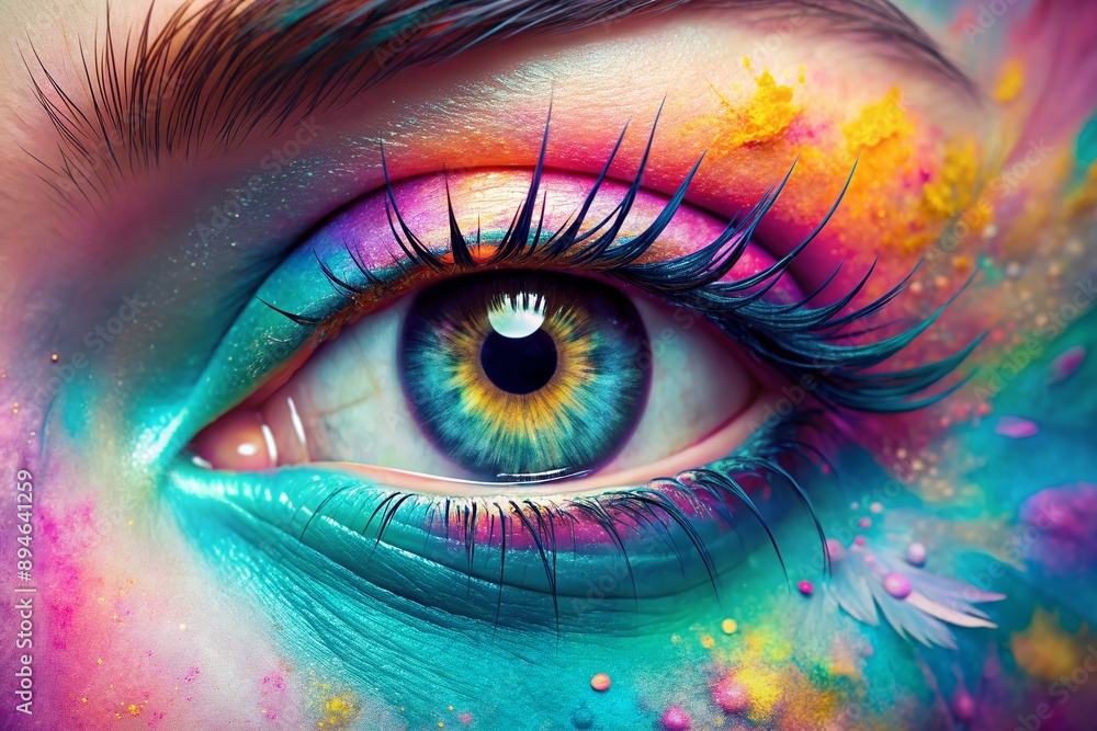 Vibrant abstract close-up of a feminine eye-inspired design in soft pastel hues, perfect for use as a unique and stylish wallpaper background. Vibrant abstract close-up of a feminine eye-inspired design in soft pastel hues, perfect for use as a unique and stylish wallpaper background.