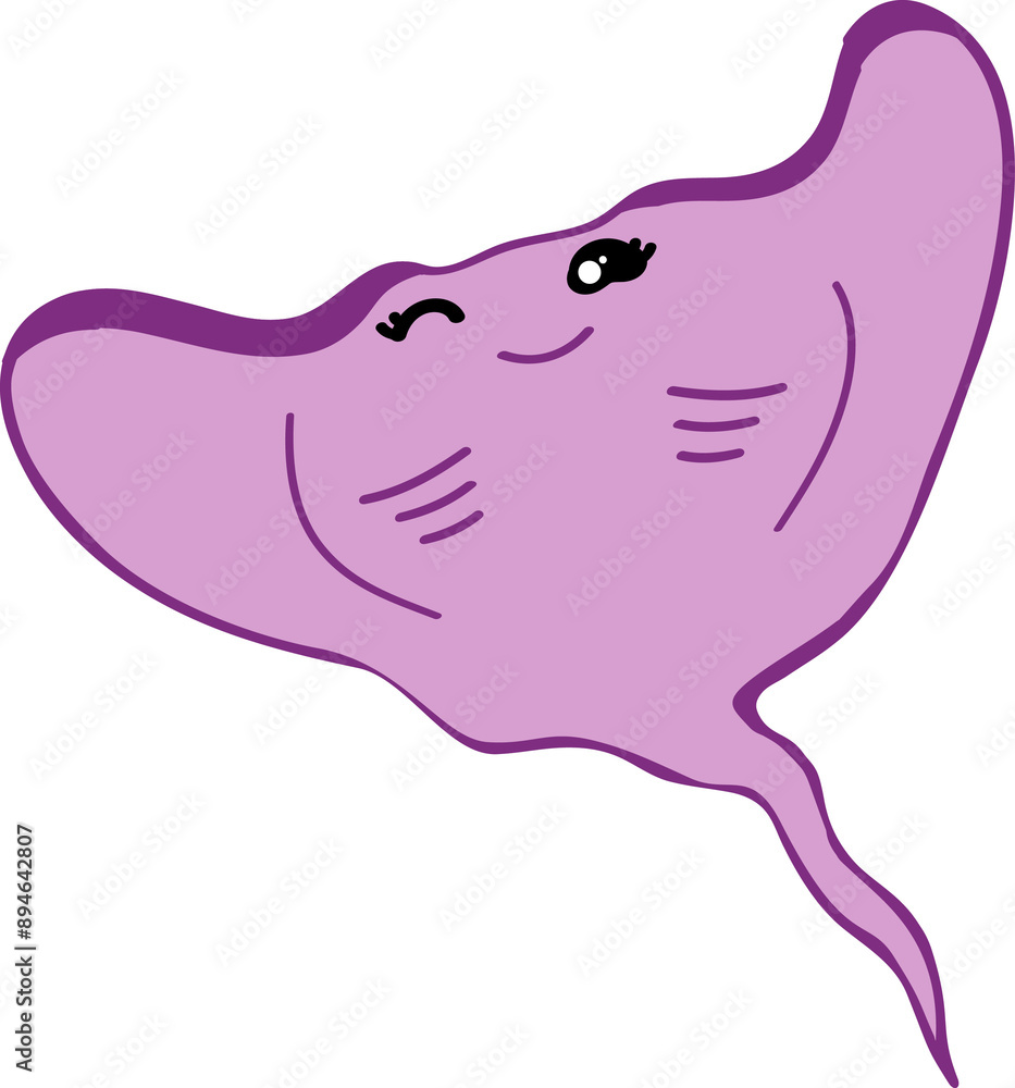 cute stingray cartoon, fish sea animal. cute stingray cartoon, fish sea animal.