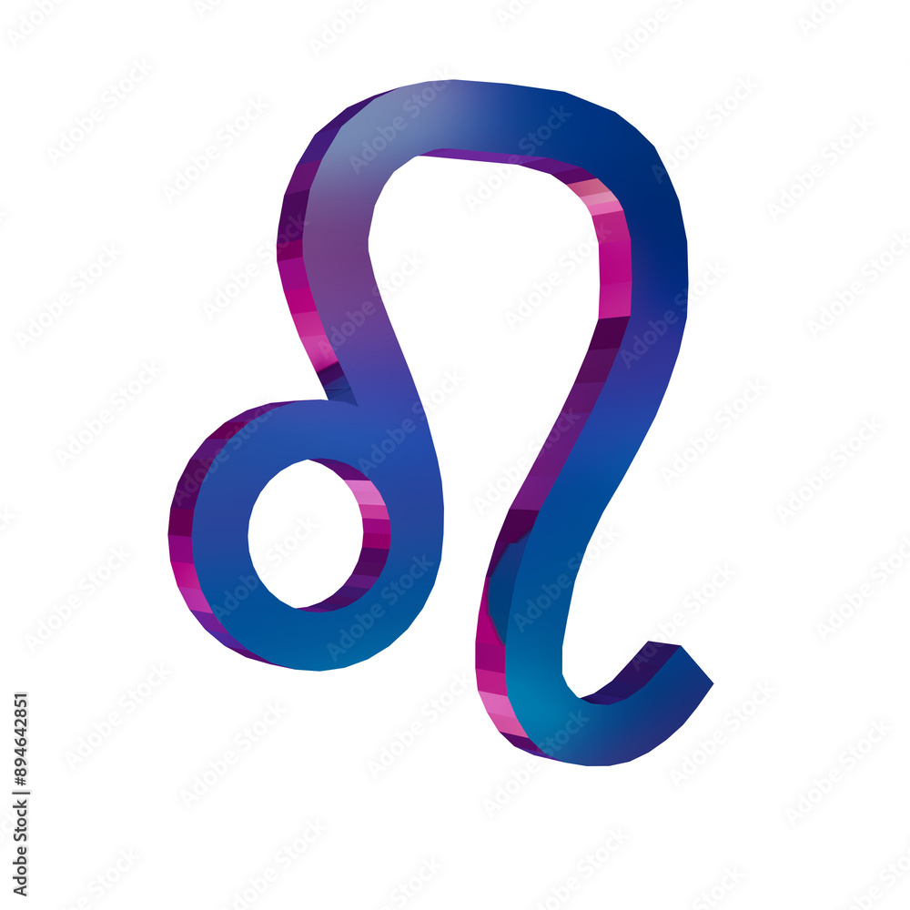 3D Neon Retro Icon - zodiac sign Leo symbol 3D Neon Retro Icon - zodiac sign Leo symbol