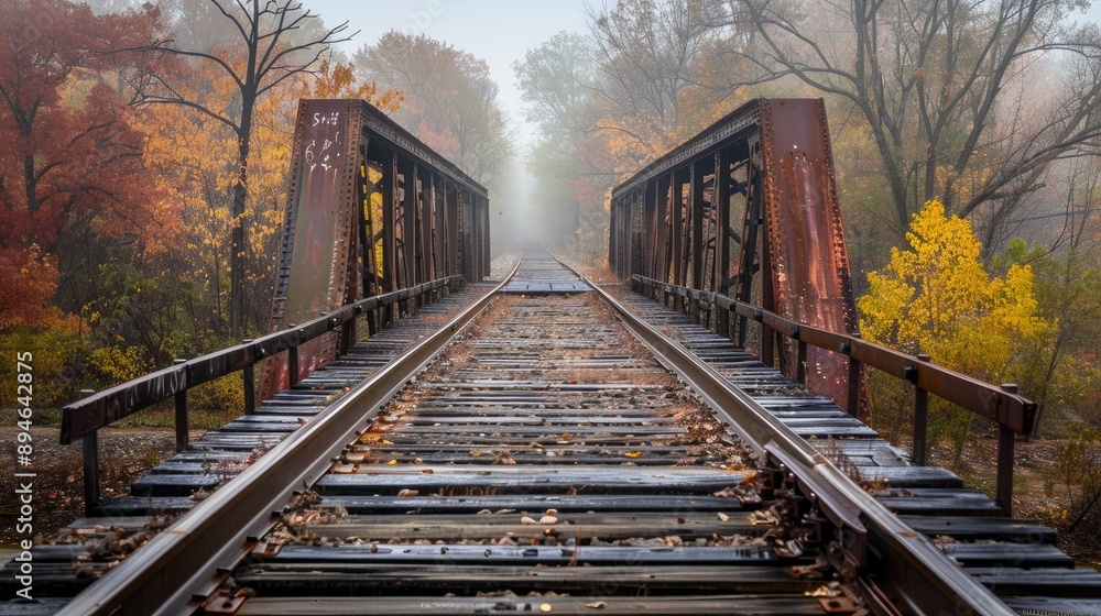 Fototapeta premium Deserted railroad bridge