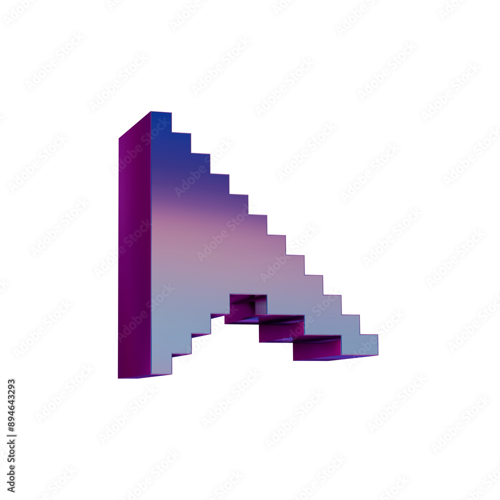 3D Neon Retro Icon - Pixel icon Cursor symbol 3D Neon Retro Icon - Pixel icon Cursor symbol