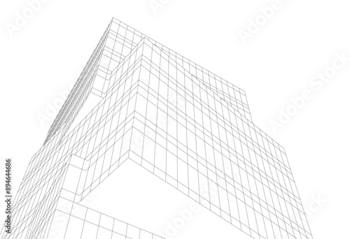 Modern architecture building 3d illustration