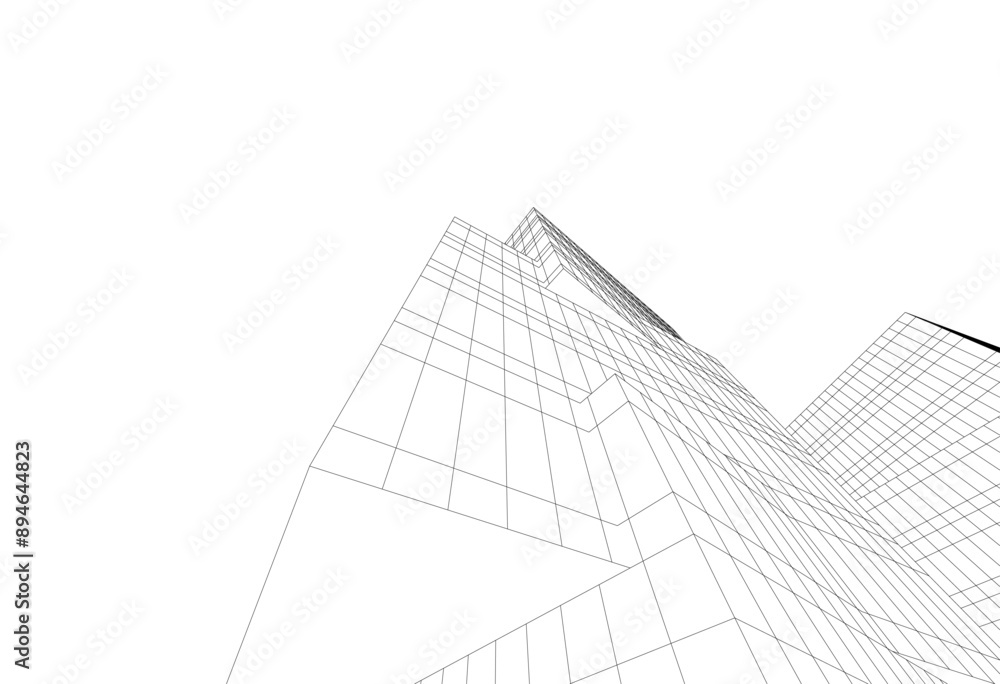 Modern architecture building 3d illustration Modern architecture building 3d illustration