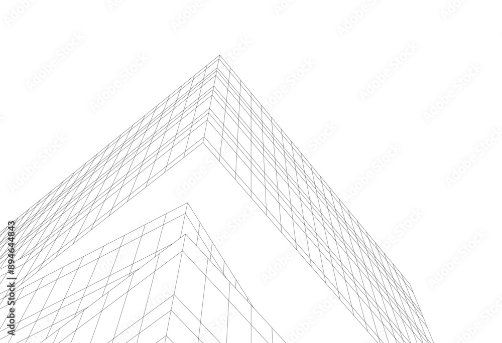 Modern architecture building 3d illustration Modern architecture building 3d illustration