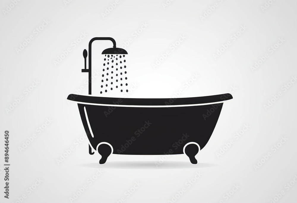 Clean and Simple Bathtub Icon for Bathroom Decor Clean and Simple Bathtub Icon for Bathroom Decor
